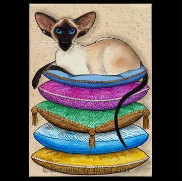 Художница Сюзан Ле Гуд  Siamese_on_cushions_cprt