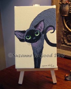 Black Smoke Devon on yellow easel