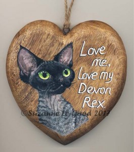Devon Rex heart plaque Love me love my ....cprt